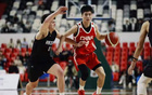 中国U18国青男篮热身赛中以78-62击败新西兰U18男篮